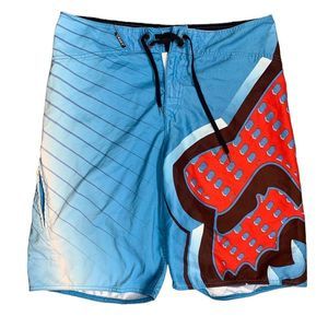 Fox Head Racing Board Shorts Men's Size 34. Blue and Red